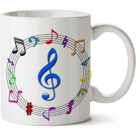 Art Hediye Müzik Notalar 2 İki Tarafı Baskılı Kupa Bardak