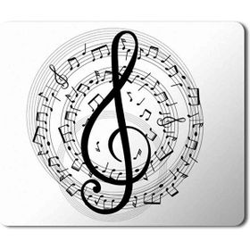Art Hediye Müzik Notalar Baskılı 23x19 cm Mouse Pad