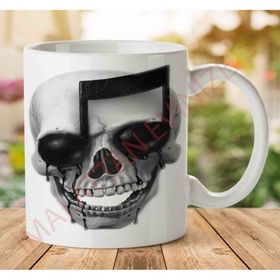 Art Hediye Müzik Skull Kuru Kafa Baskılı Kupa Bardak
