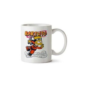 Art Hediye Naruto Bart Simpson Bartuto İki Tarafı Baskılı Kupa Bardak