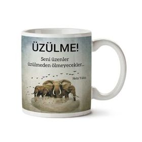 Art Hediye Nebi Yıldız Üzülme İki Tarafı Baskılı Kupa