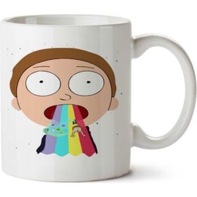 Art Hediye Nerd Morty Rainbow İki Tarafı Baskılı Kupa Bardak