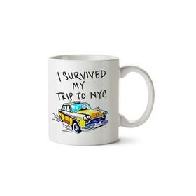 Art Hediye New York Taxi Yolculuğumdan Sağ Kurtuldum İki Tarafı Baskılı Kupa Bardak