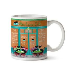 Art Hediye Nine Lives Cafe Cappuccino Espreesso Coffee Cafe Mocha Kedi Kediler Kafe İki Tarafı Baskılı Kupa