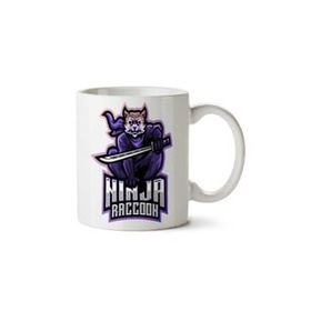 Art Hediye Ninja Raccoon İki Tarafı Baskılı Kupa Bardak