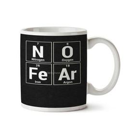 Art Hediye No Fear Korku Yok Periyodik Cetvel İki Tarafı Baskılı Kupa