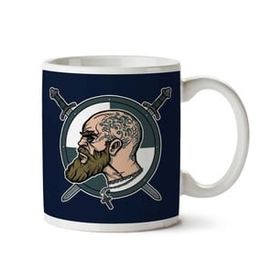 Art Hediye Norse Warlord Vikings İki Tarafı Baskılı Kupa