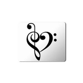 Art Hediye Nota Kalp Müzik Baskılı 23x19 cm Mouse Pad