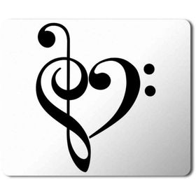 Art Hediye Nota Kalp Müzik Baskılı 23x19 cm Mouse Pad