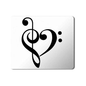 Art Hediye Nota Kalp Müzik Baskılı 23x19 cm Mouse Pad