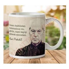 Art Hediye Nuri Pakdil İnsanı Kalbinden Tutmak İki Tarafı Baskılı Kupa