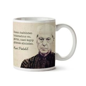 Art Hediye Nuri Pakdil İnsanı Kalbinden Tutmak İki Tarafı Baskılı Kupa