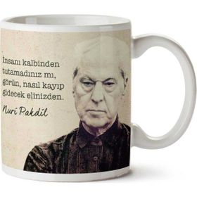 Art Hediye Nuri Pakdil İnsanı Kalbinden Tutmak İki Tarafı Baskılı Kupa
