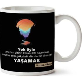 Art Hediye Nzım Hikmet Yaşamak İki Tarafı Baskılı Kupa