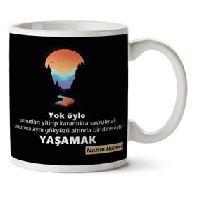Art Hediye Nzım Hikmet Yaşamak İki Tarafı Baskılı Kupa