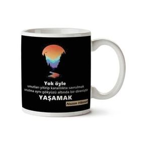 Art Hediye Nzım Hikmet Yaşamak İki Tarafı Baskılı Kupa