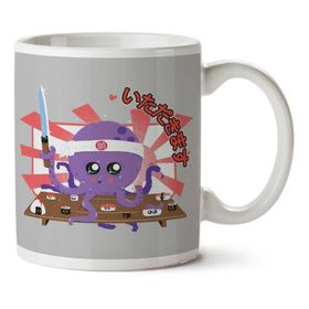 Art Hediye Octosushi Octopus Sushi İki Tarafı Baskılı Kupa