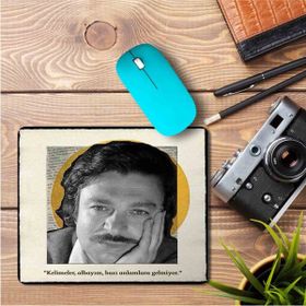 Art Hediye Oğuz Atay Kelimeler Albayım Baskılı 23x19 cm Mouse Pad