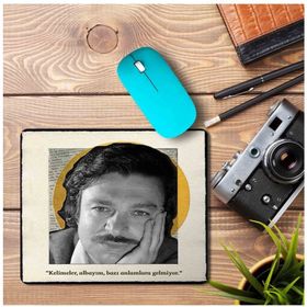 Art Hediye Oğuz Atay Kelimeler Albayım Baskılı 23x19 cm Mouse Pad