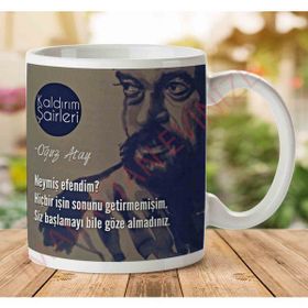Art Hediye Oğuz Atay Neymiş Efendim İki Tarafı Baskılı Kupa
