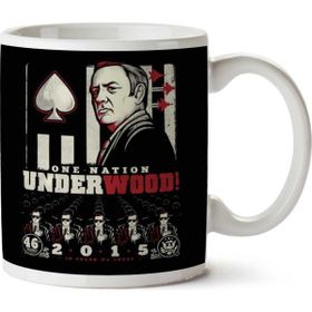 Art Hediye One Nation Underwood House Of Cards İki Tarafı Baskılı Kupa
