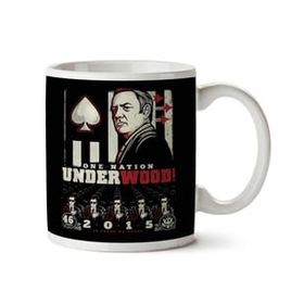 Art Hediye One Nation Underwood House Of Cards İki Tarafı Baskılı Kupa