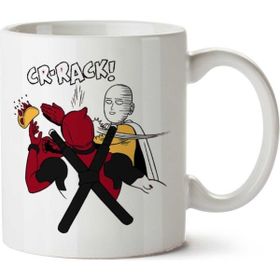 Art Hediye One Punch Man Deadpool Slap Taco İki Tarafı Baskılı Kupa Bardak