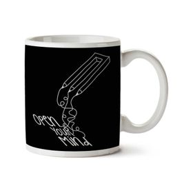 Art Hediye Open Your Mind Impossible Trident Pencil White İki Tarafı Baskılı Kupa