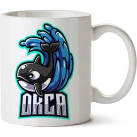 Art Hediye Orca Balık İki Tarafı Baskılı Kupa Bardak