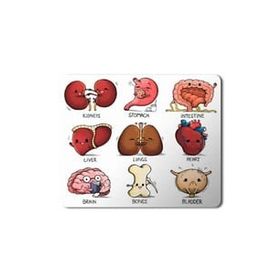 Art Hediye Organlar Vücut Organları Kalp Beyin Kemik Böbrek Baskılı 23x19 cm Mouse Pad