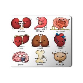 Art Hediye Organlar Vücut Organları Kalp Beyin Kemik Böbrek Baskılı 23x19 cm Mouse Pad