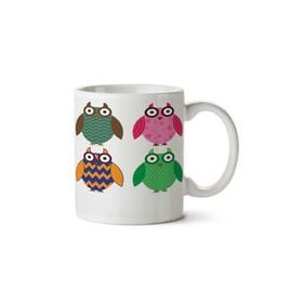 Art Hediye Owl 2 Renkli Baykuşlar İki Tarafı Baskılı Kupa Bardak