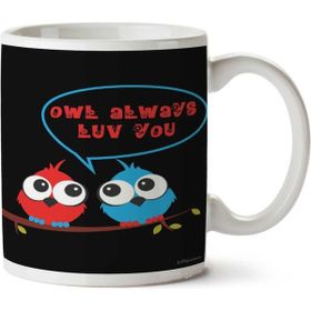 Art Hediye Owl Always Luv You İki Tarafı Baskılı Kupa Bardak