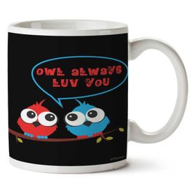 Art Hediye Owl Always Luv You İki Tarafı Baskılı Kupa Bardak