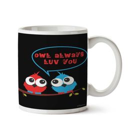 Art Hediye Owl Always Luv You İki Tarafı Baskılı Kupa Bardak