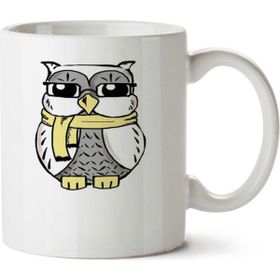 Art Hediye Owl Atkı Baykuş İki Tarafı Baskılı Kupa Bardak