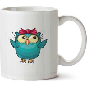 Art Hediye Owl Baykuş Papyon İki Tarafı Baskılı Kupa Bardak