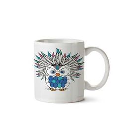 Art Hediye Owl Baykuş Renk İki Tarafı Baskılı Kupa Bardak