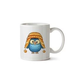 Art Hediye Owl Baykuş Şapka İki Tarafı Baskılı Kupa Bardak
