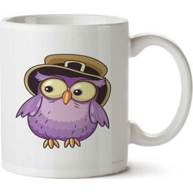 Art Hediye Owl Baykuş Tarz Şapka İki Tarafı Baskılı Kupa Bardak