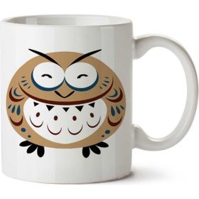 Art Hediye Owl Baykuş Tombul İki Tarafı Baskılı Kupa Bardak