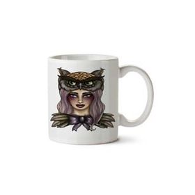 Art Hediye Owl By Kadın Baykuş İki Tarafı Baskılı Kupa Bardak