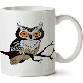 Art Hediye Owl Dalda Baykuş İki Tarafı Baskılı Kupa Bardak