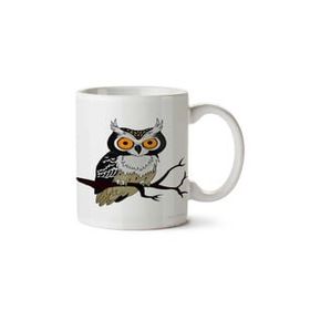 Art Hediye Owl Dalda Baykuş İki Tarafı Baskılı Kupa Bardak