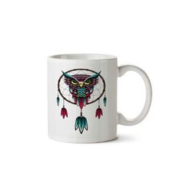 Art Hediye Owl Dreamcatcher Baykuş Düş Kapanı İki Tarafı Baskılı Kupa Bardak