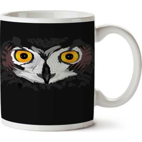Art Hediye Owl Eyes Black İki Tarafı Baskılı Kupa Bardak