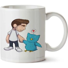 Art Hediye Owl Friend Baykuş Arkadaşı İki Tarafı Baskılı Kupa Bardak