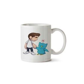 Art Hediye Owl Friend Baykuş Arkadaşı İki Tarafı Baskılı Kupa Bardak