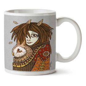 Art Hediye Owl Keeper By İki Tarafı Baskılı Kupa Bardak