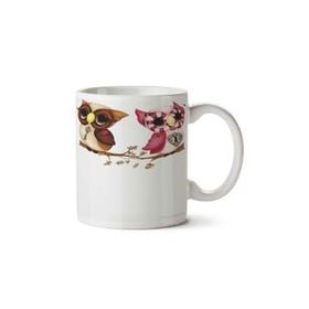Art Hediye Owl Love Heart And Key Sevgililer İki Tarafı Baskılı Kupa Bardak
